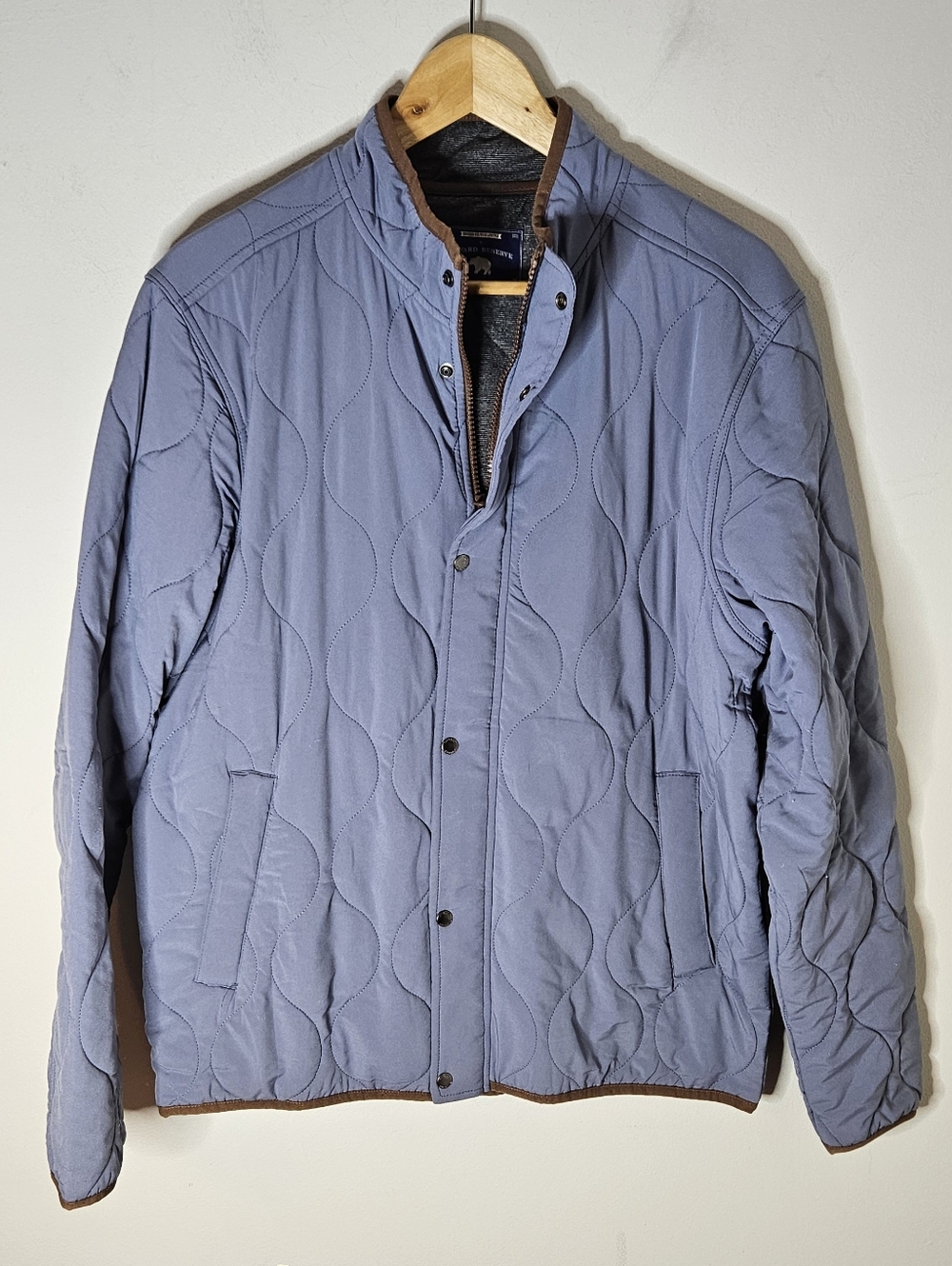 Onward Reserve Candler Quilted Coat Permaloft Blue Gray Zipper Snap Men's S